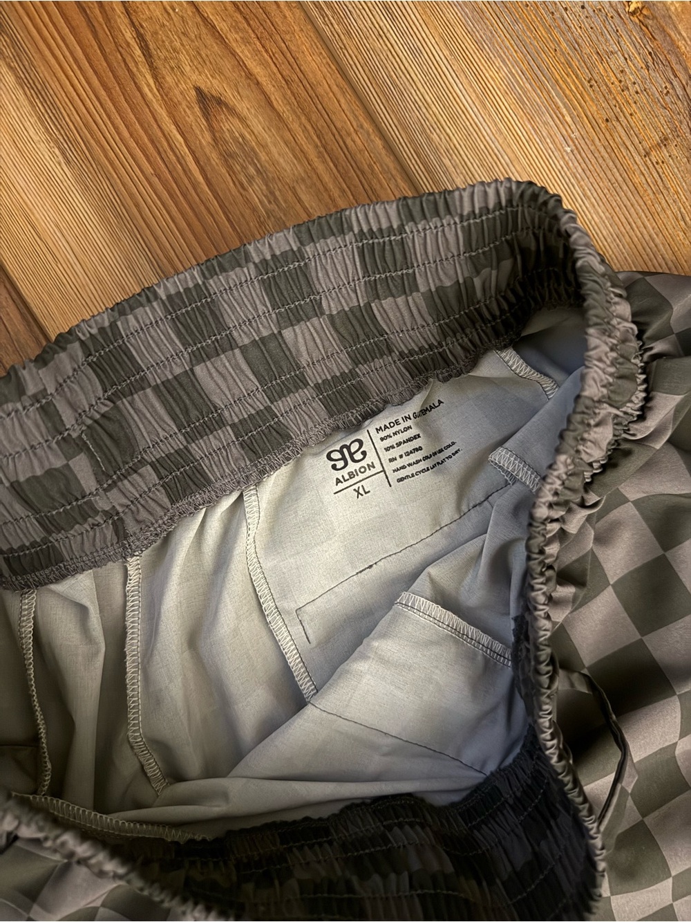 Albion Checkerboard Wide-Leg Sweatpants - Black & Gray - Picture 6 of 7